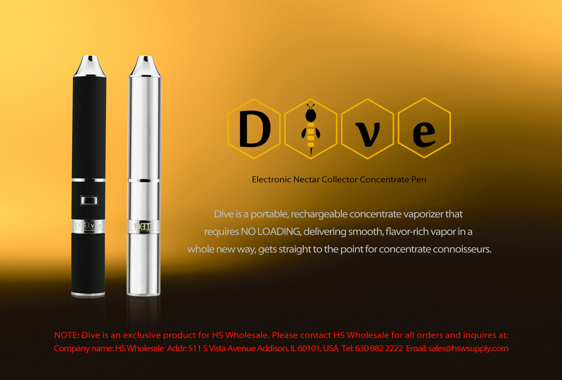 Yocan Dive is an electronic nectar collector concentrate pen.