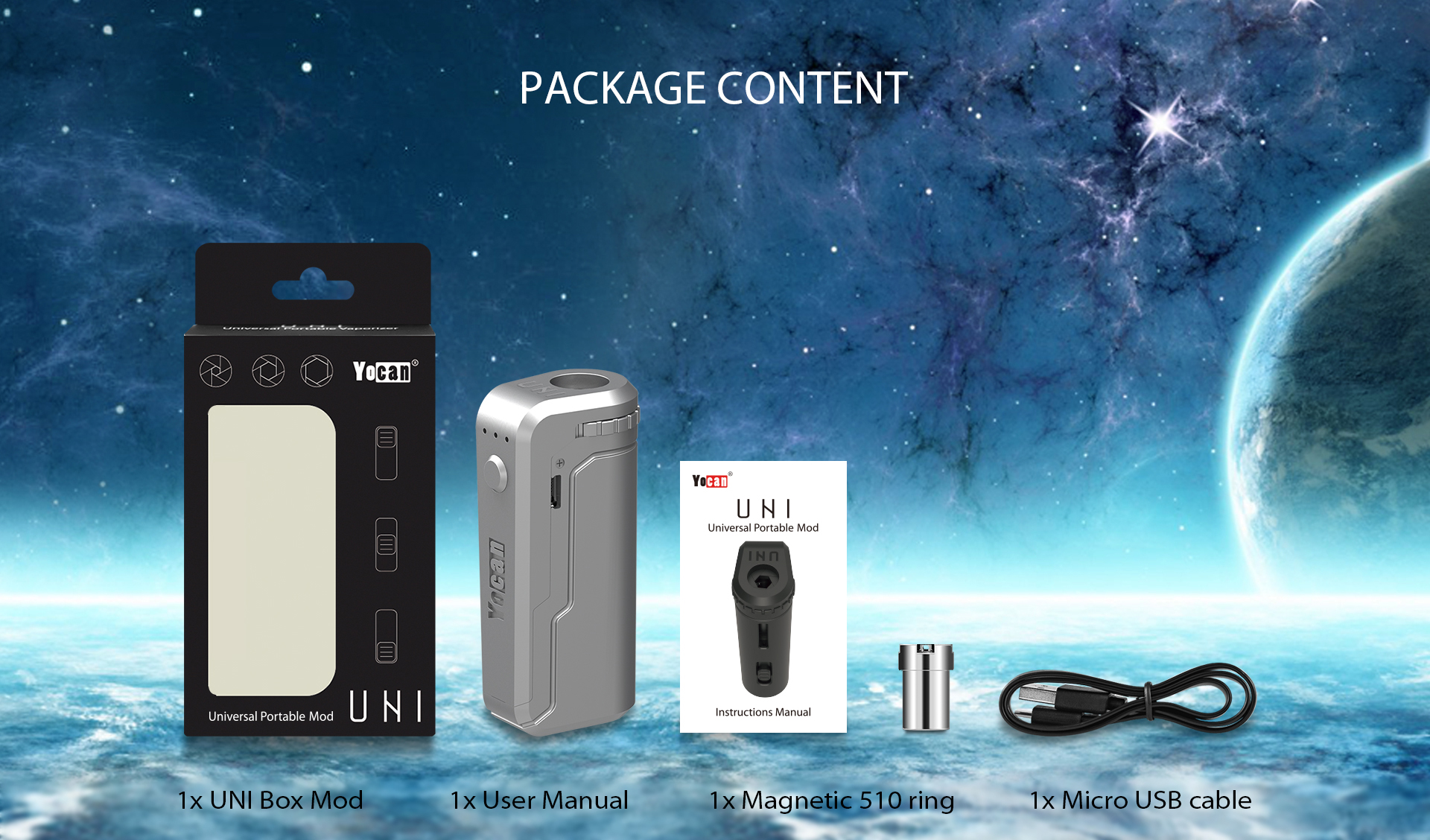 Yocan UNI package content
